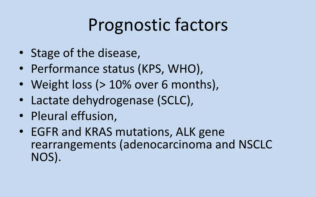prognostic factors