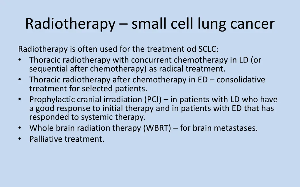 radiotherapy small cell lung cancer