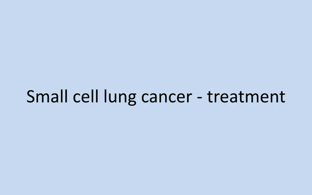 small cell lung cancer treatment