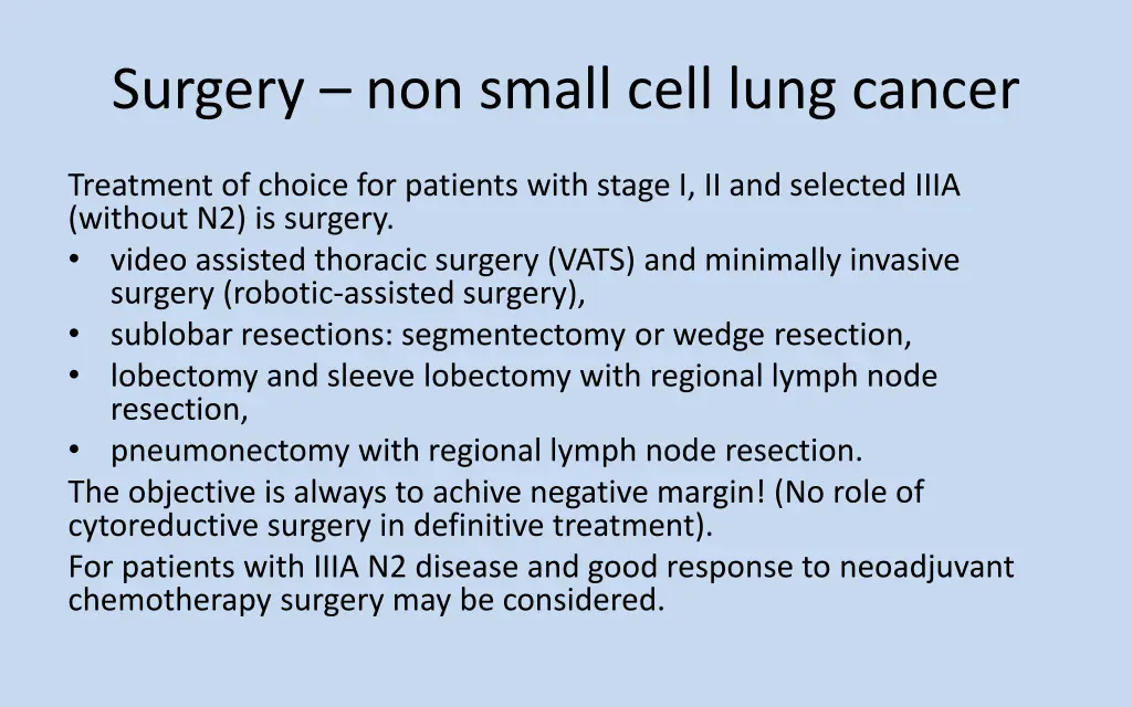 surgery non small cell lung cancer