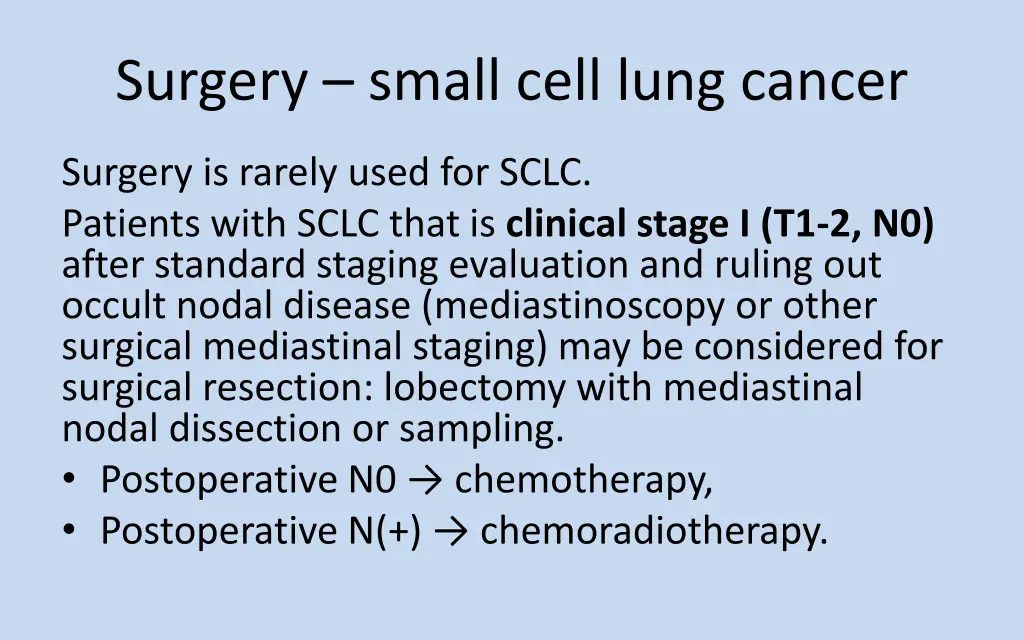 surgery small cell lung cancer