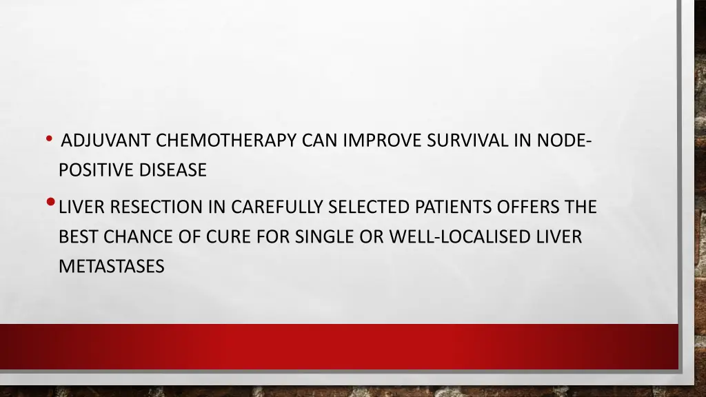 adjuvant chemotherapy can improve survival