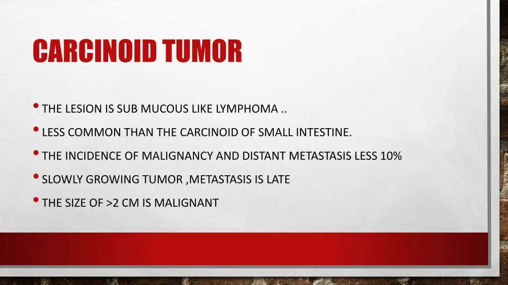 carcinoid tumor