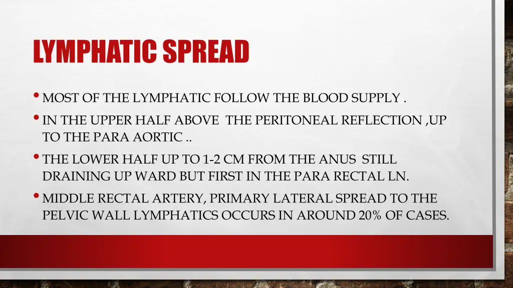 lymphatic spread
