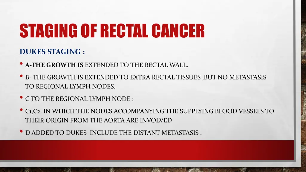 staging of rectal cancer