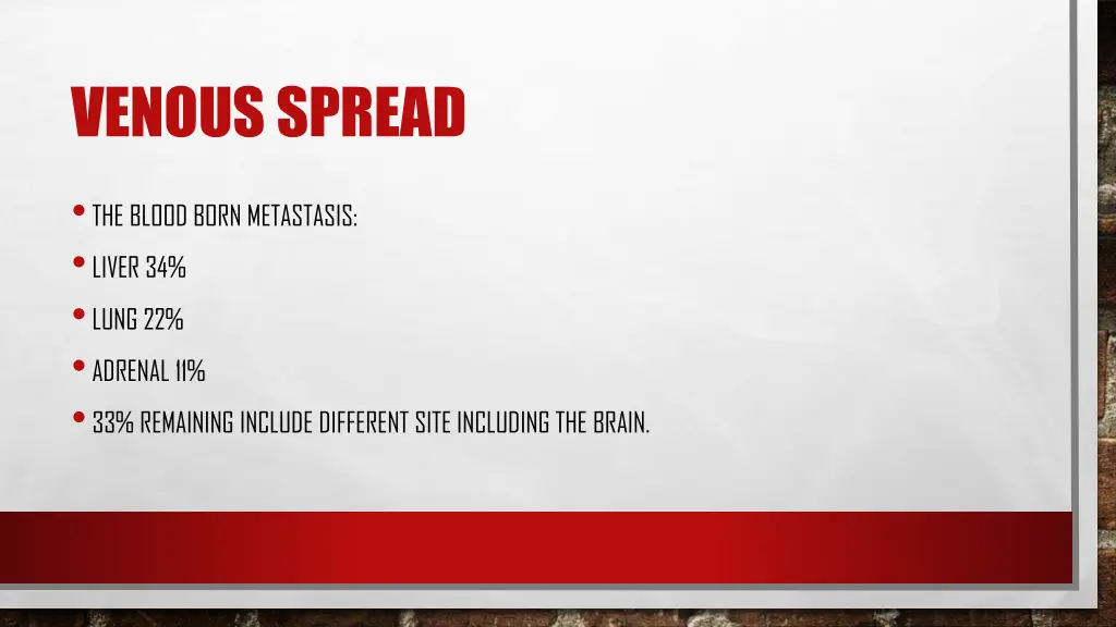 venous spread