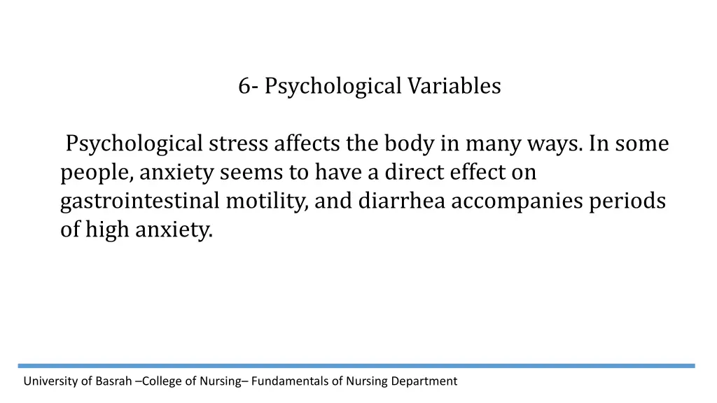 6 psychological variables