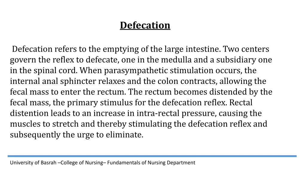 defecation