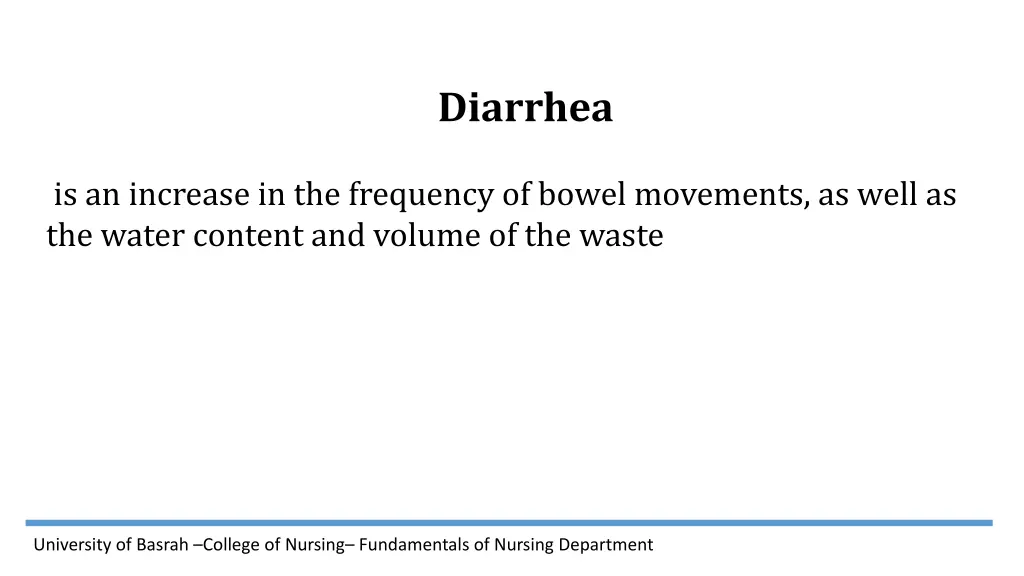 diarrhea