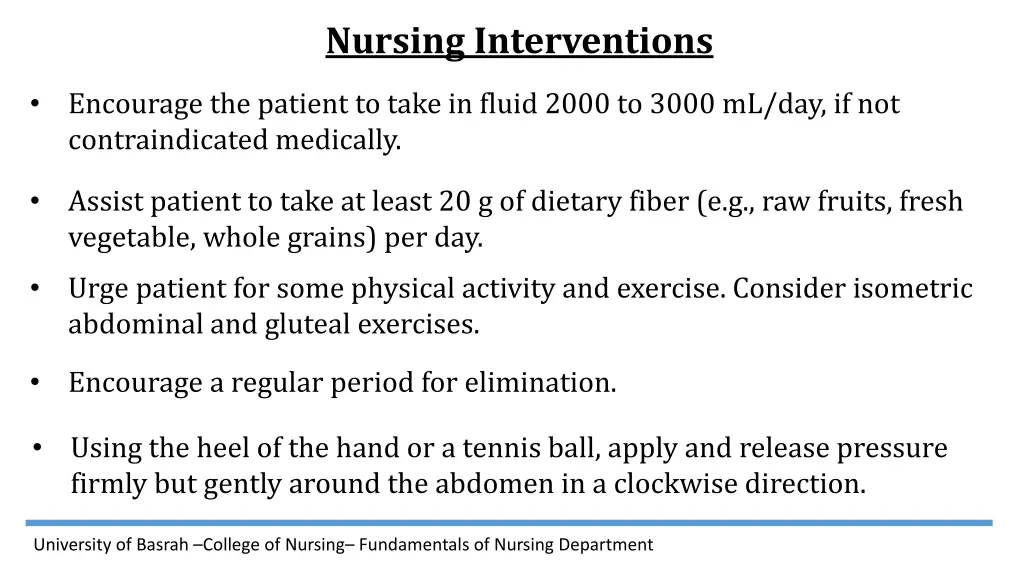 nursing interventions