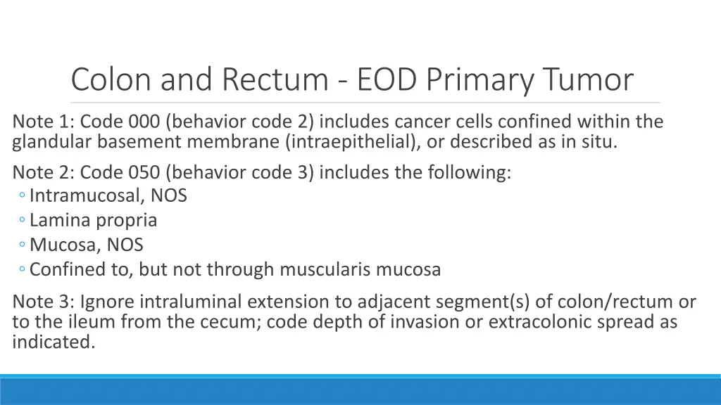colon and rectum eod primary tumor