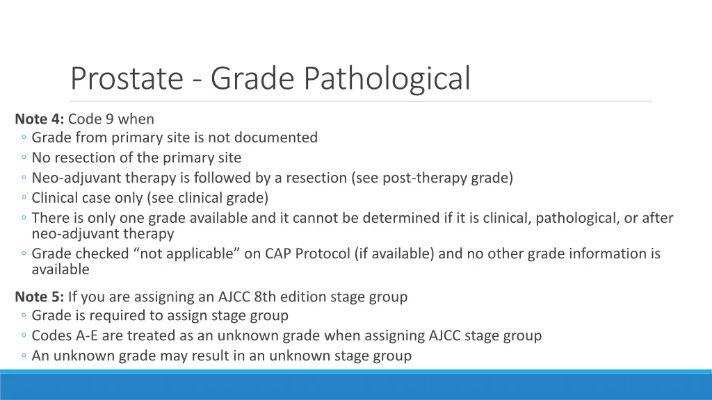 prostate grade pathological 1