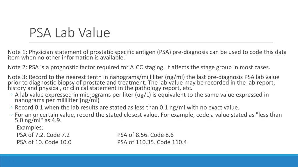 psa lab value