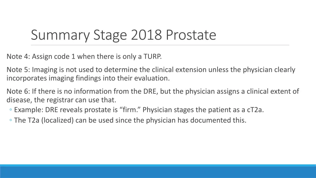 summary stage 2018 prostate