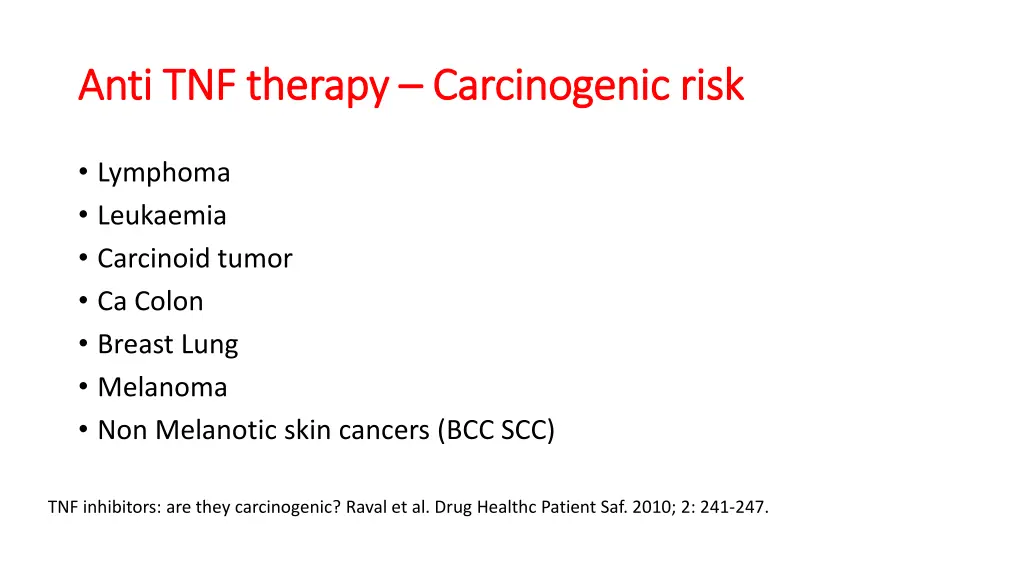 anti tnf therapy anti tnf therapy carcinogenic