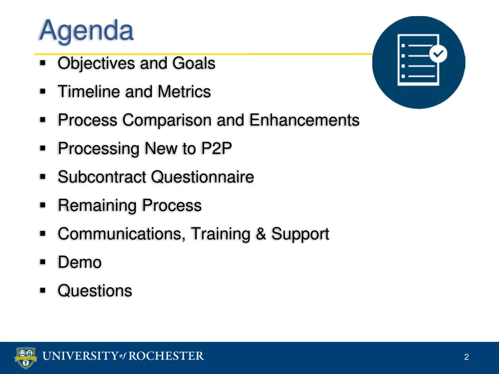agenda objectives and goals