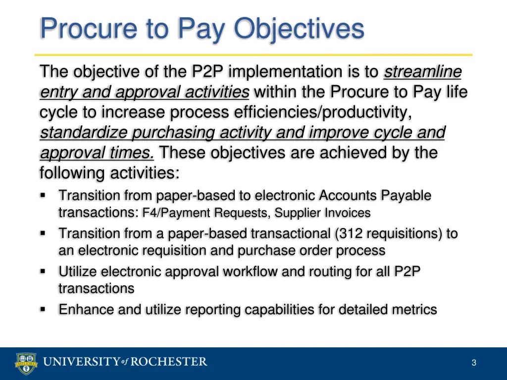 procure to pay objectives