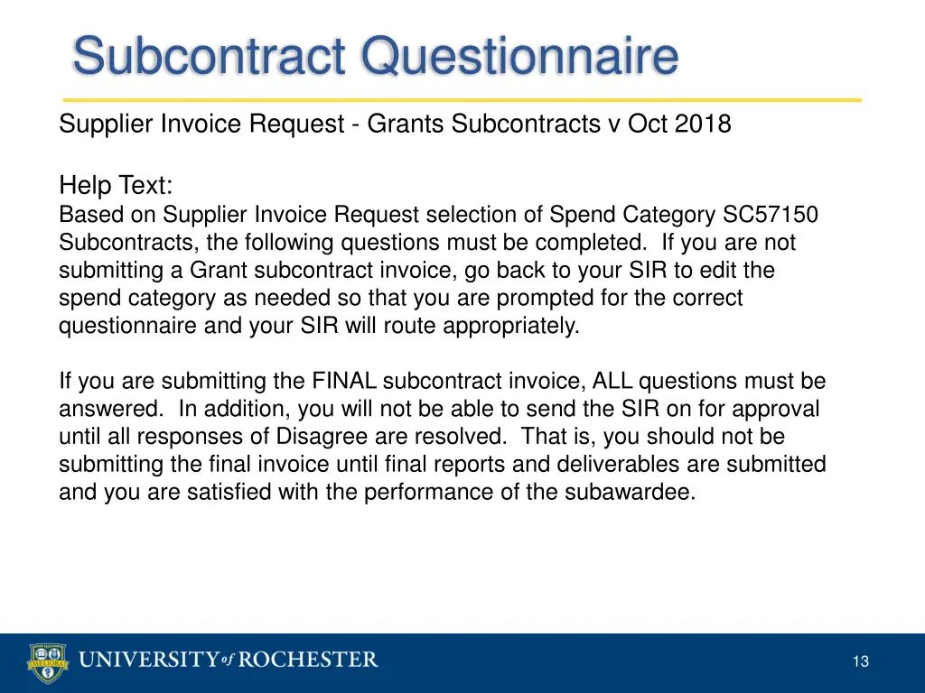 subcontract questionnaire 1