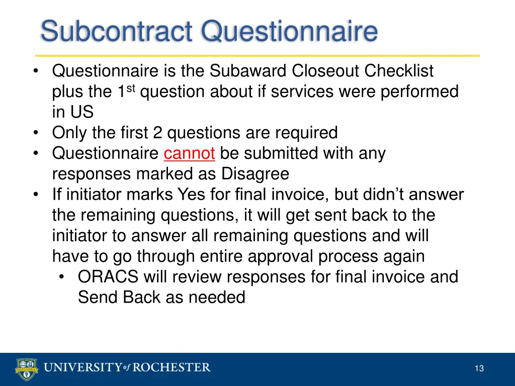 subcontract questionnaire