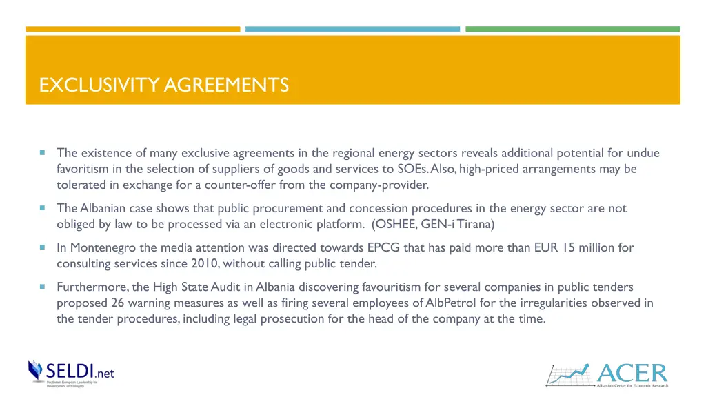 exclusivity agreements