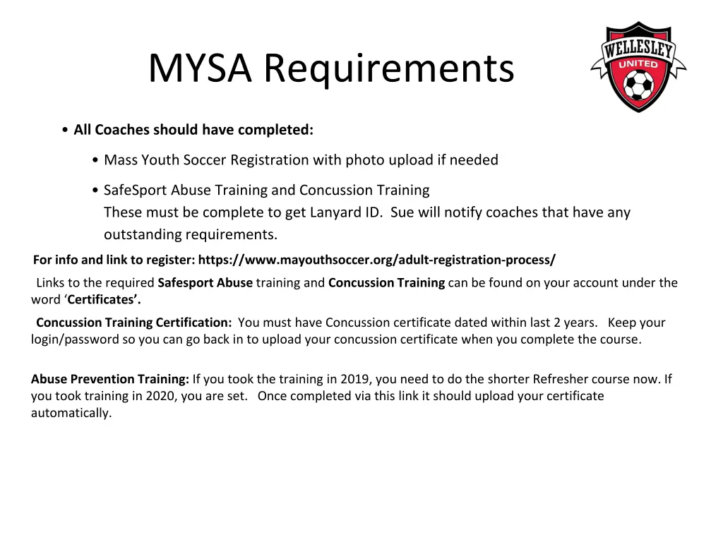 mysa requirements
