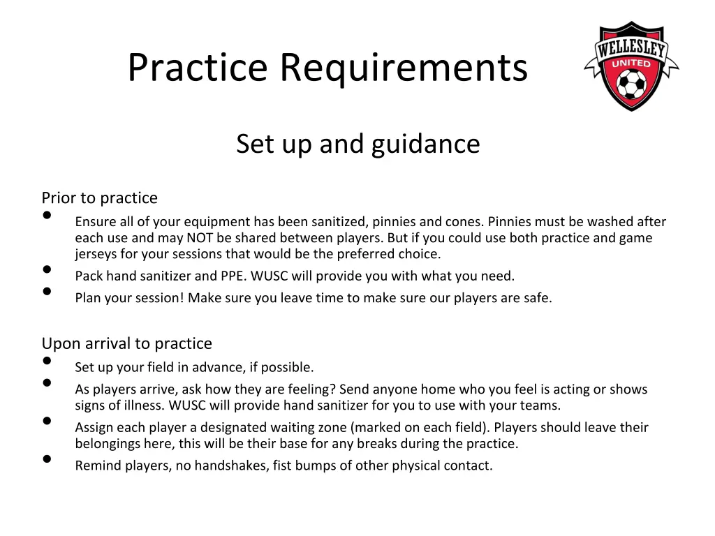 practice requirements