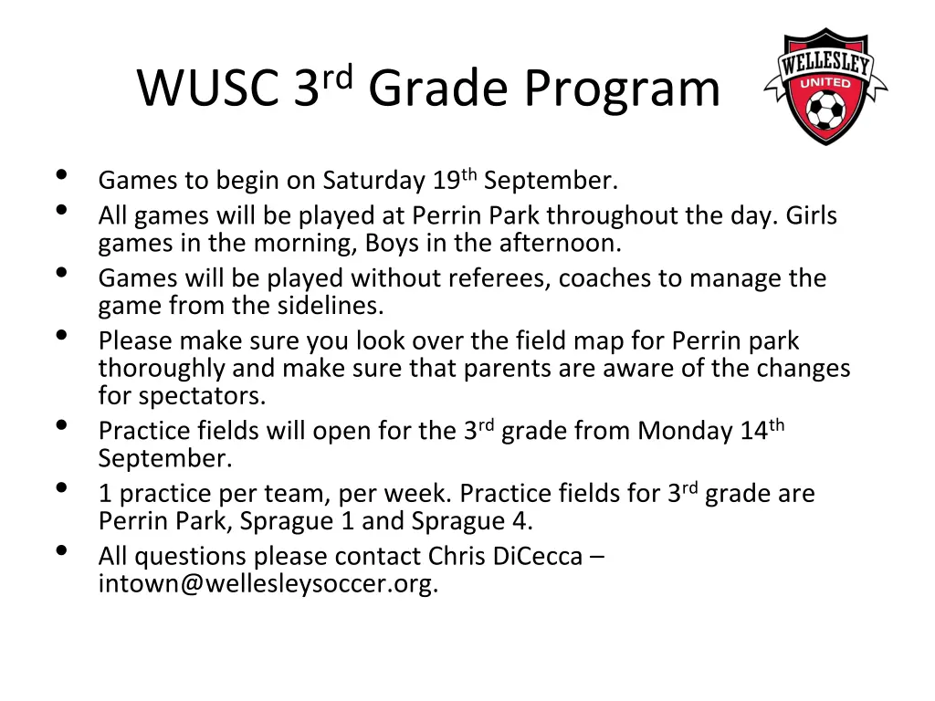 wusc 3 rd grade program