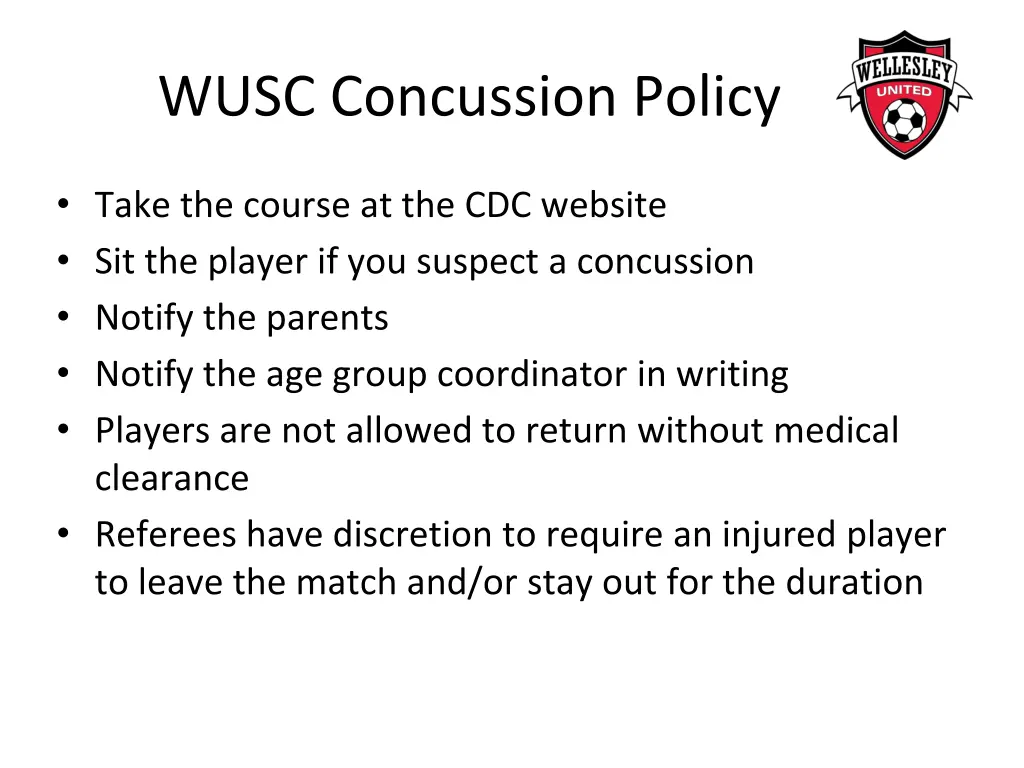 wusc concussion policy