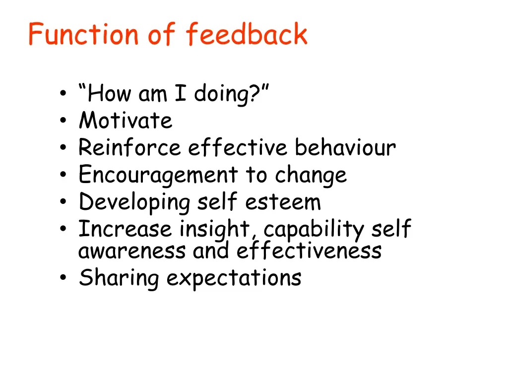 function of feedback