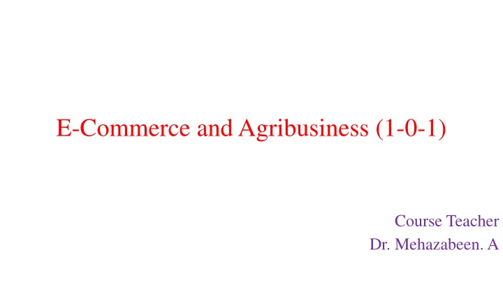 e commerce and agribusiness 1 0 1