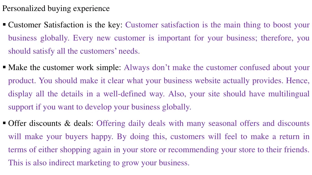 personalized buying experience
