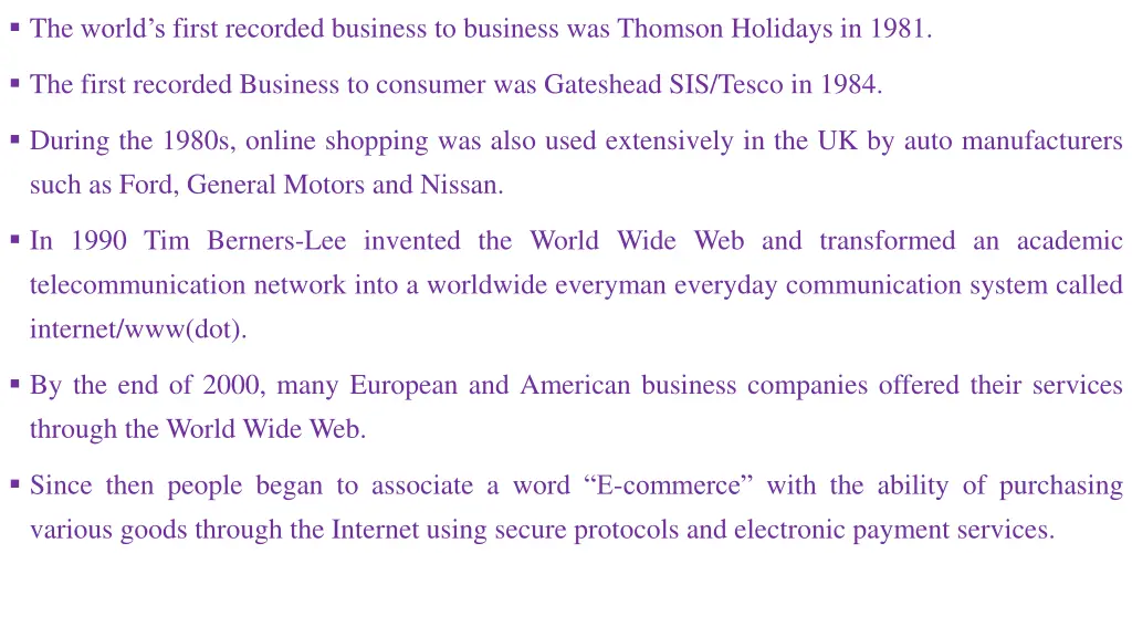 the world s first recorded business to business