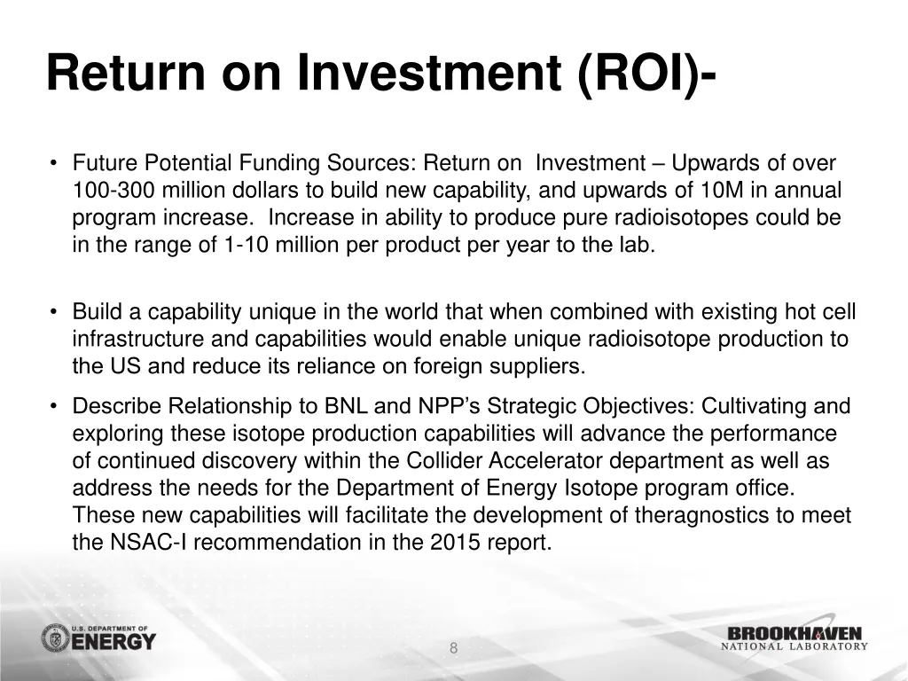 return on investment roi