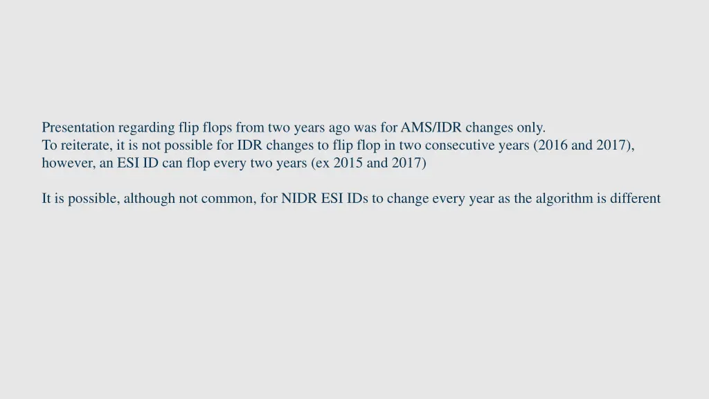 presentation regarding flip flops from two years