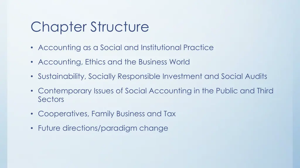 chapter structure