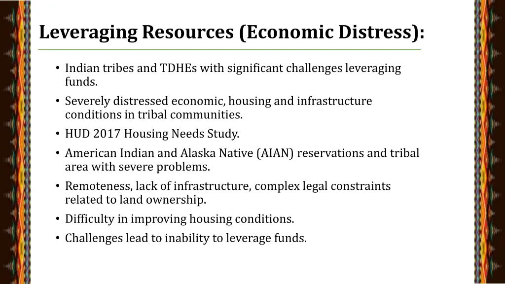 leveraging resources economic distress