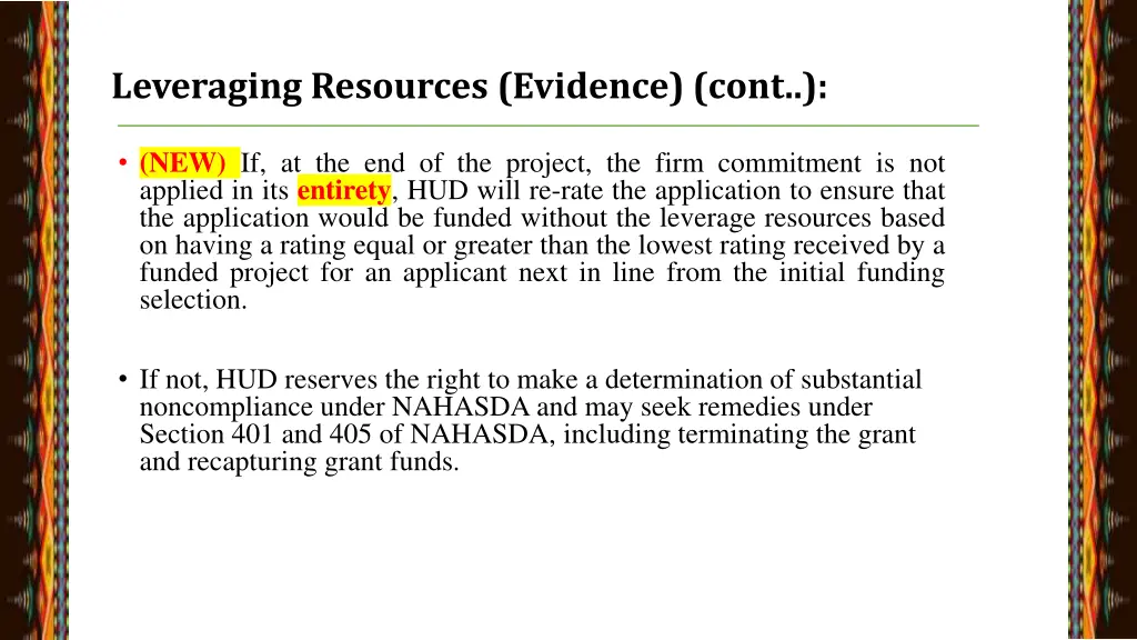 leveraging resources evidence cont