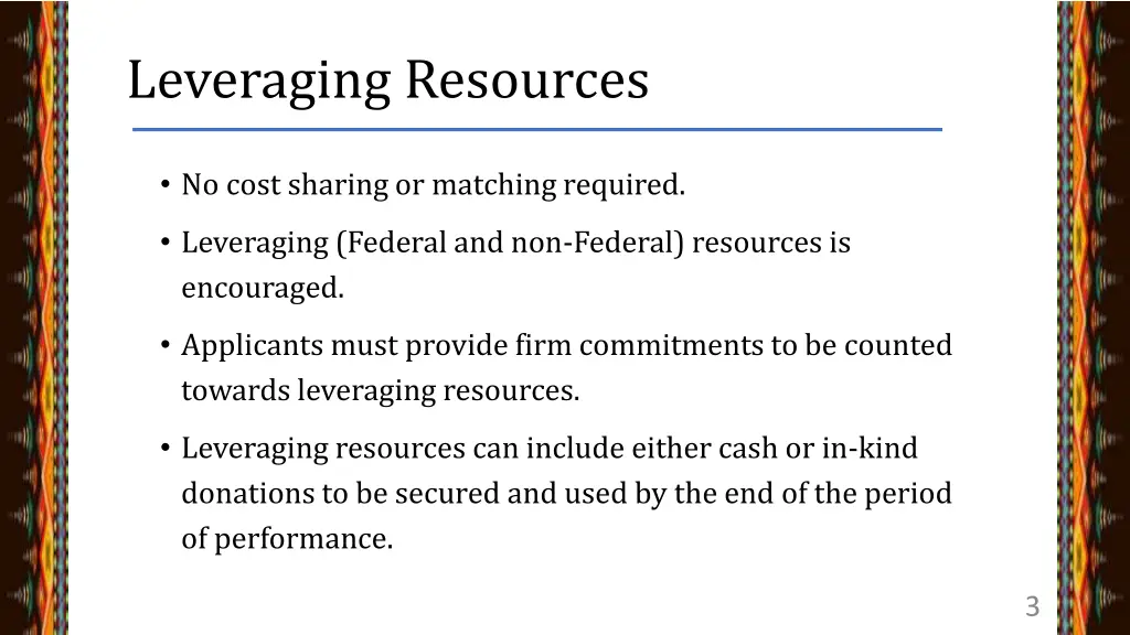 leveraging resources