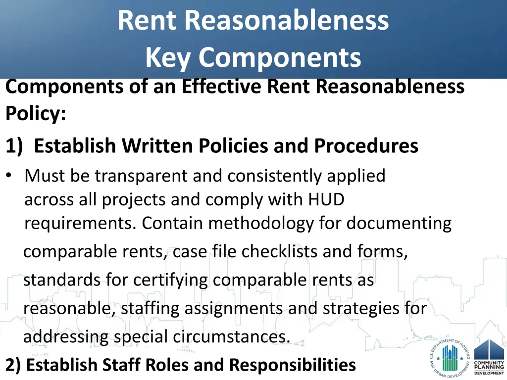 rent reasonableness key components