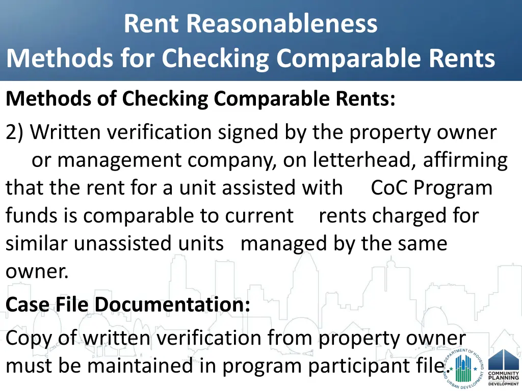 rent reasonableness methods for checking 1