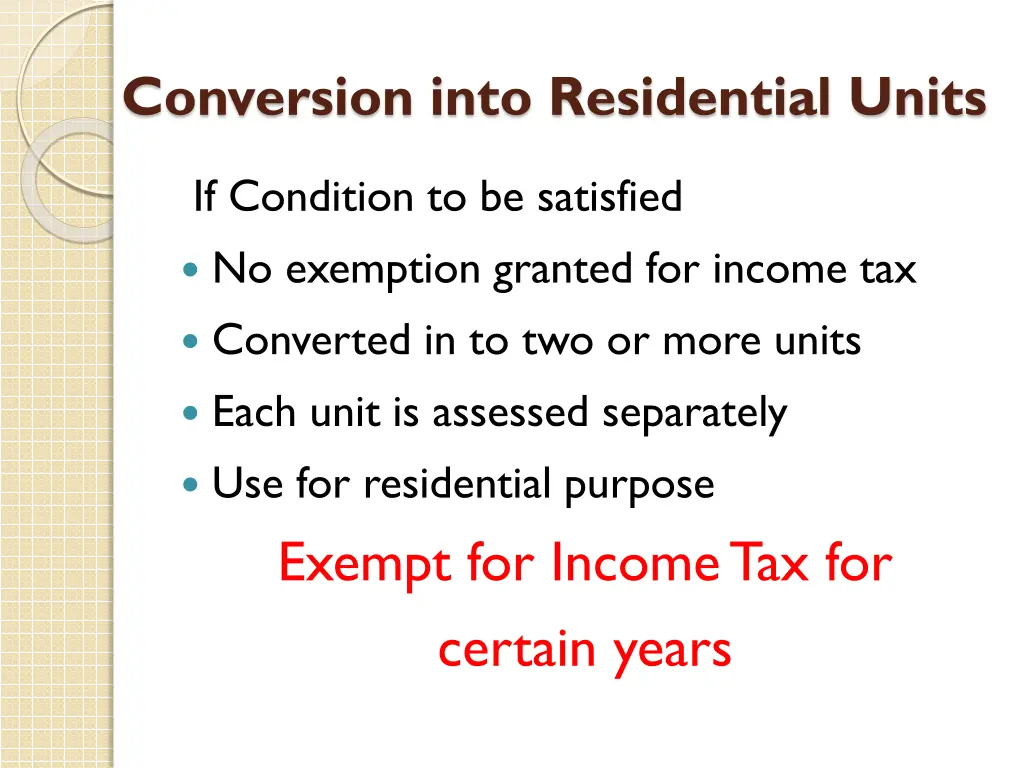 conversion into residential units