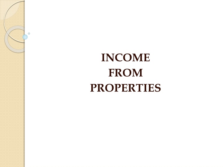 income from properties