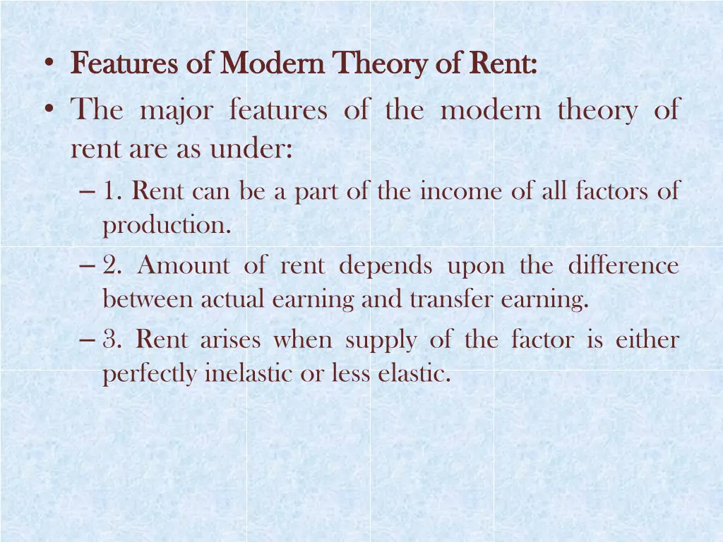 features features of of modern the major features