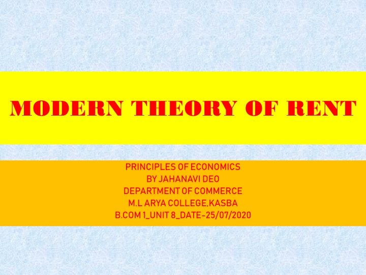 modern theory of rent
