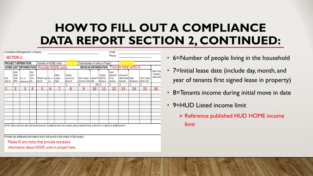 how to fill out a compliance data report section 1