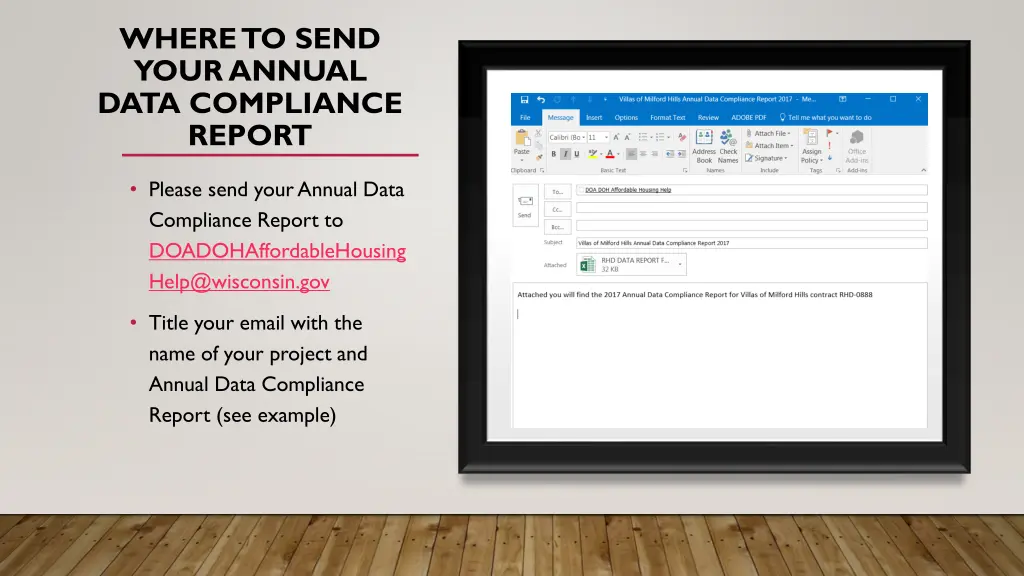 where to send your annual data compliance report