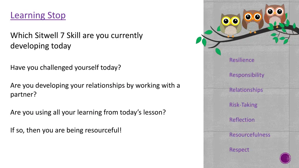 learning stop
