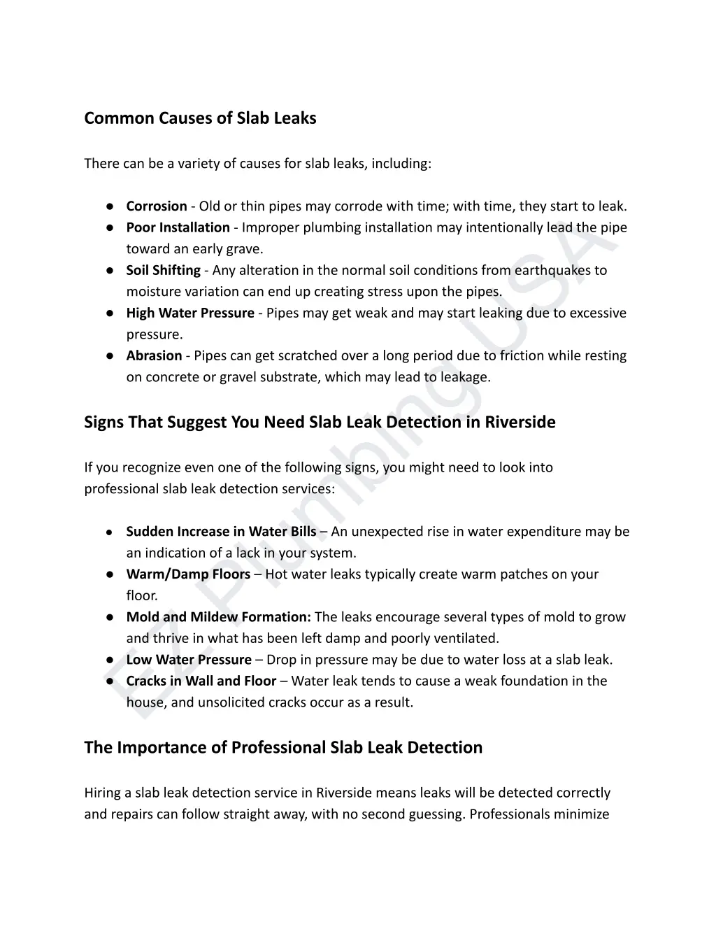 common causes of slab leaks there