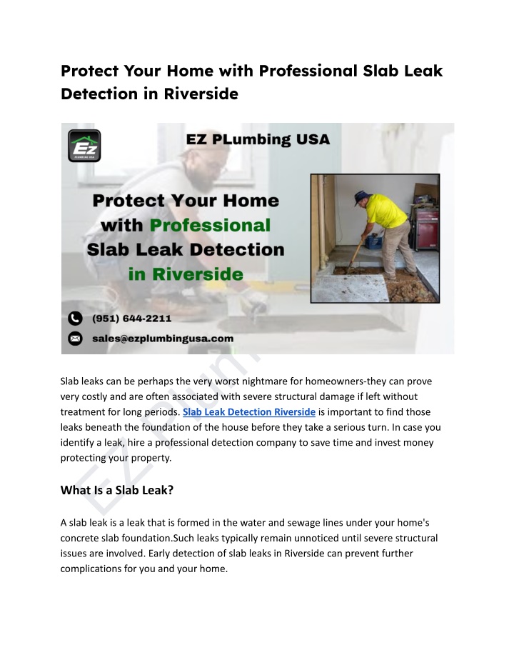 protect your home with professional slab leak