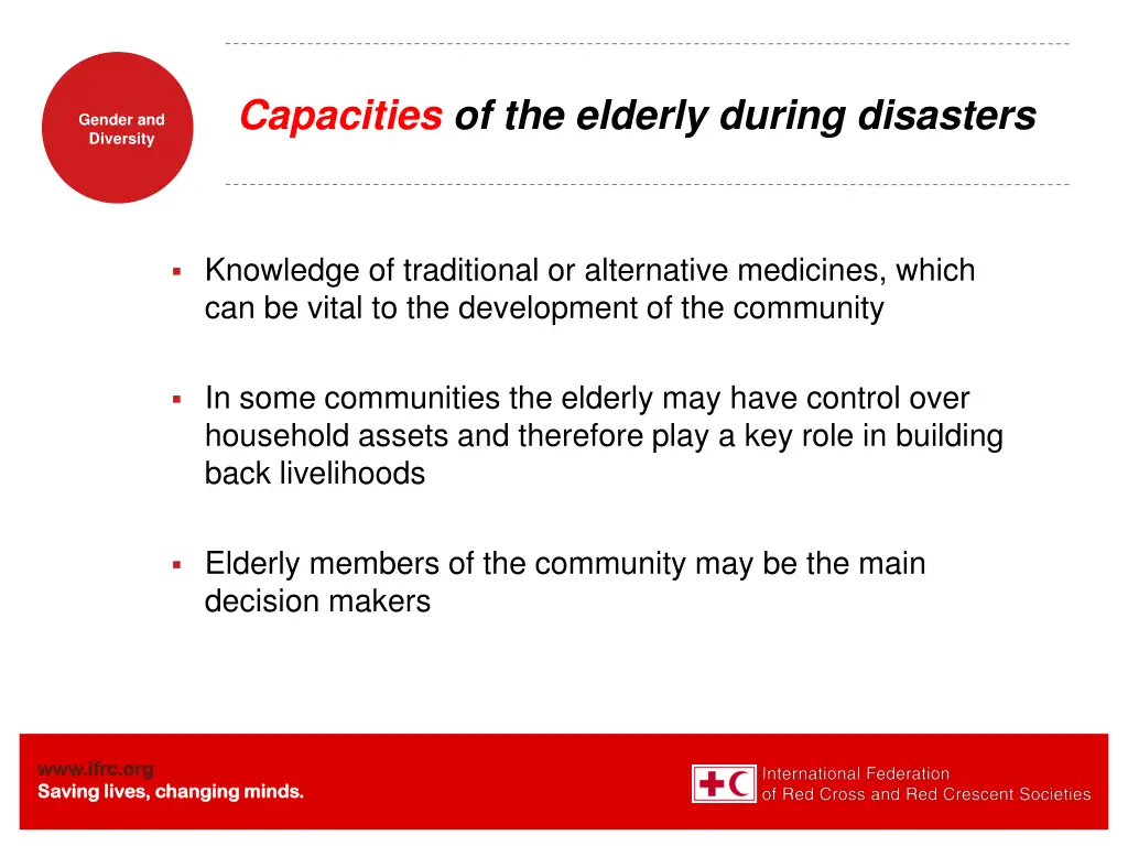 capacities of the elderly during disasters 1